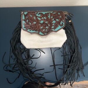 Myra Bag Black and Cream‎ Shoulder Bag